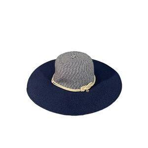 L'Atelier Du Sac Blue Two-Toned Paper Straw Stylish Sun Hat Women